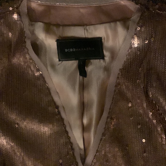 BCBG XXS gold/rose gold Sequinned Blazer - Picture 2 of 5